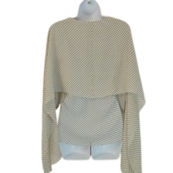 Fossil Polka‎ Dot 3/4 Sleeve Blouse Tie Front XS - Picture 3 of 6